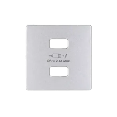 Simon 82 Pokrywa ładowarki 2xUSB aluminium 8221096-093 KONTAKT (8221096-093)